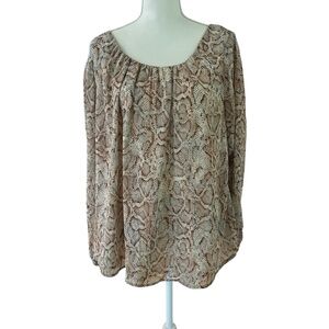 Jessica Simpson Brown and Tan Snakeskin Blouse